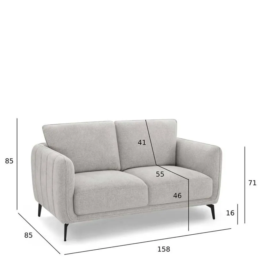 Online Wohnen Hellgraues Sofa mit Taschenfederkern - Havilano