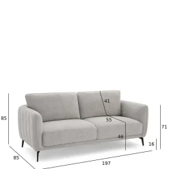 Online Wohnen Hellgraues Sofa mit Taschenfederkern - Havilano