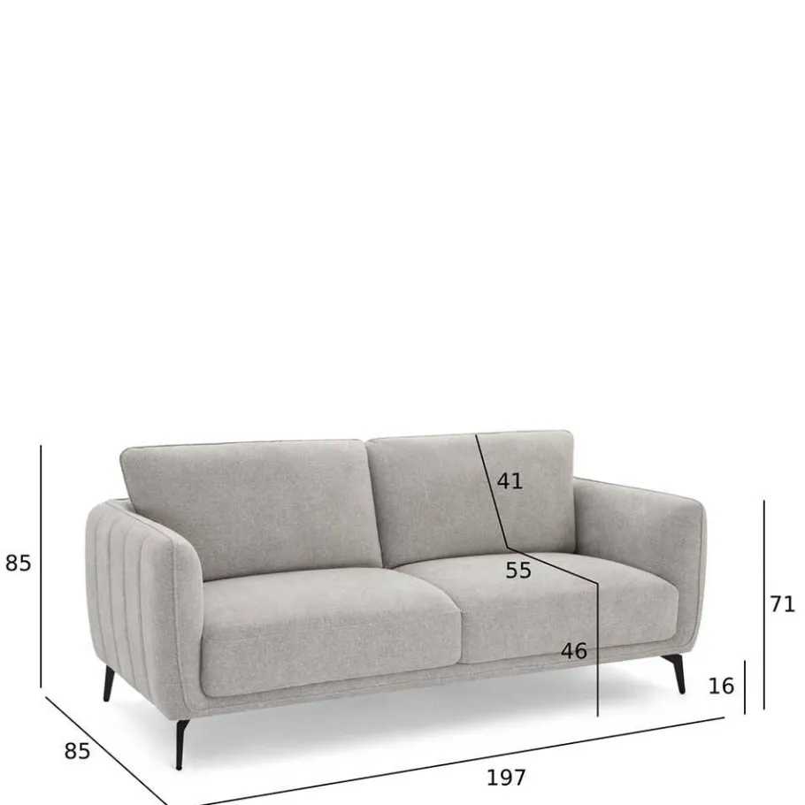 Online Wohnen Hellgraues Sofa mit Taschenfederkern - Havilano