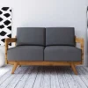 Discount Wohnen Hellgraues Stoff Sofa mit Wildeiche Gestell - Hardus