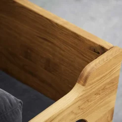 Discount Wohnen Hellgraues Stoff Sofa mit Wildeiche Gestell - Hardus