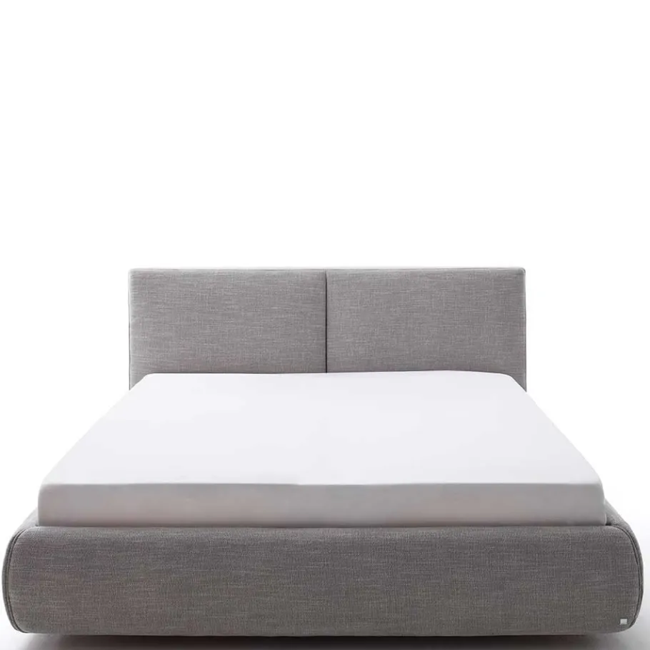 Wohnen Hellgraues 180x200 Bett inklusive Matratzen - Atlona