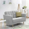 New Wohnen Hellgraues Zweisitzer Sofa mit Federkern - Amberg