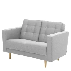 New Wohnen Hellgraues Zweisitzer Sofa mit Federkern - Amberg