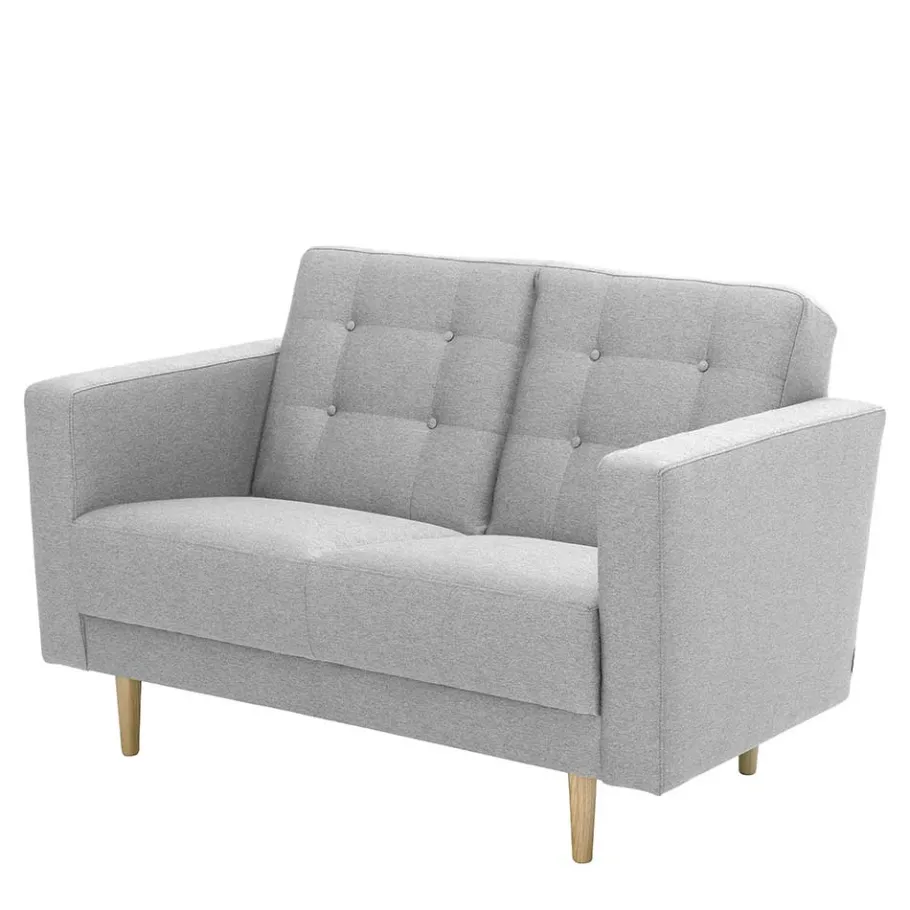 New Wohnen Hellgraues Zweisitzer Sofa mit Federkern - Amberg