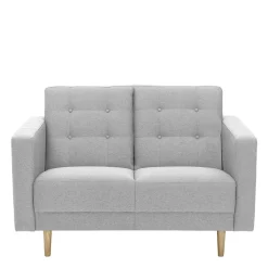 New Wohnen Hellgraues Zweisitzer Sofa mit Federkern - Amberg
