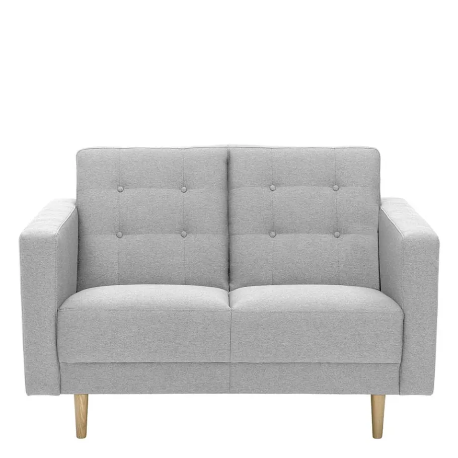 New Wohnen Hellgraues Zweisitzer Sofa mit Federkern - Amberg
