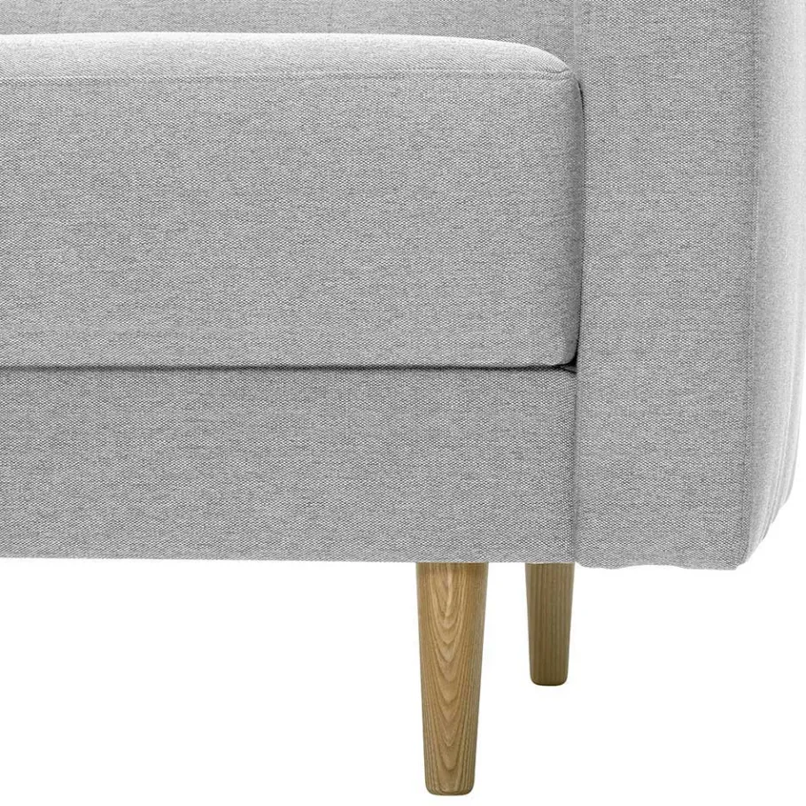 New Wohnen Hellgraues Zweisitzer Sofa mit Federkern - Amberg