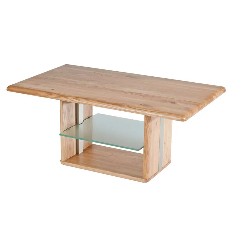 Hot Wohnen Höhenverstellbarer Couchtisch Callas aus Wildeiche Massivholz 110 cm