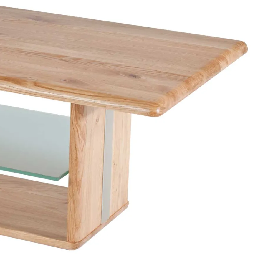 Hot Wohnen Höhenverstellbarer Couchtisch Callas aus Wildeiche Massivholz 110 cm