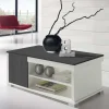 Best Wohnen Höhenverstellbarer Wohnzimmer Tisch in Schwarzgrau & Weiß - Zartos