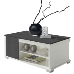Best Wohnen Höhenverstellbarer Wohnzimmer Tisch in Schwarzgrau & Weiß - Zartos