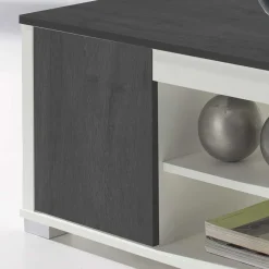 Best Wohnen Höhenverstellbarer Wohnzimmer Tisch in Schwarzgrau & Weiß - Zartos