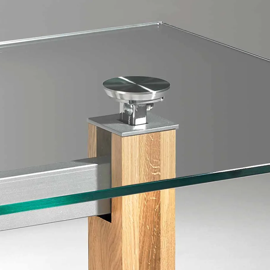 New Wohnen Höhenverstellbarer Wohnzimmertisch Fanturasa mit Glasplatte