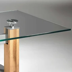New Wohnen Höhenverstellbarer Wohnzimmertisch Fanturasa mit Glasplatte