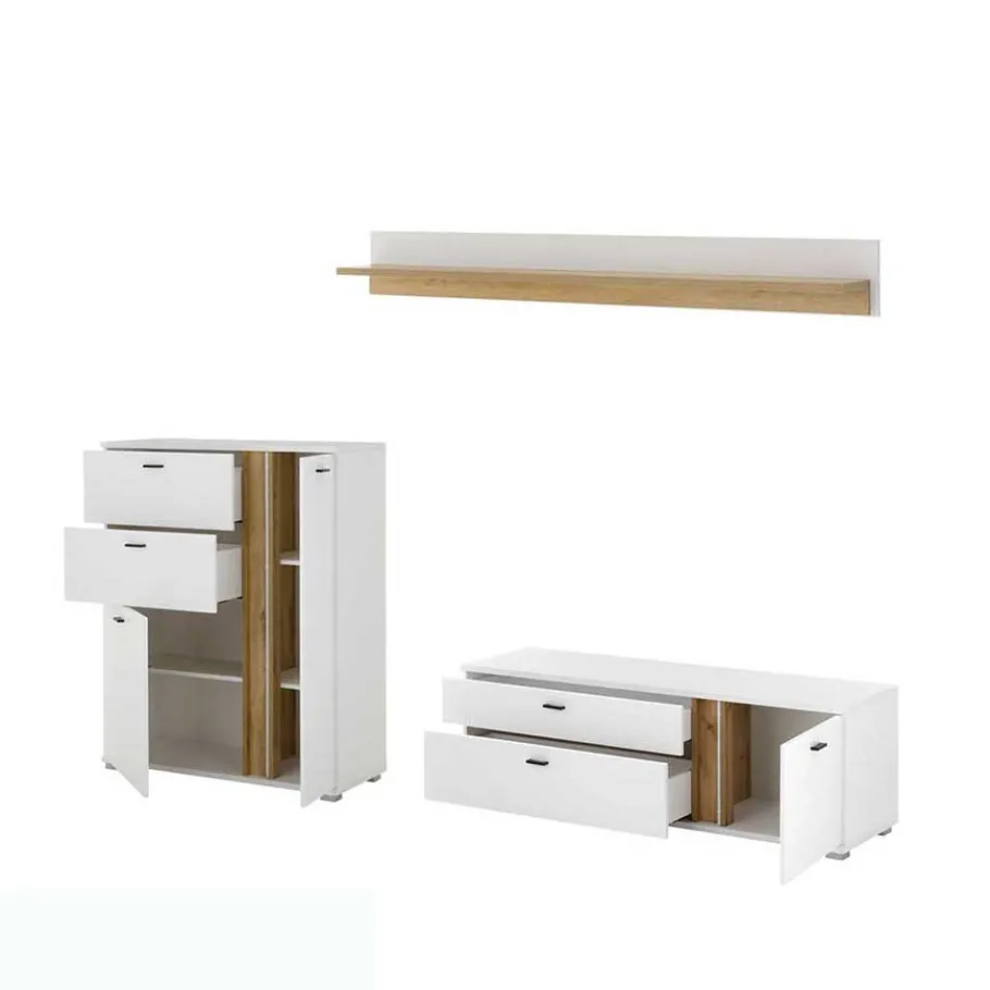 Best Wohnen Highboard & TV Lowboard & Wandboard Set - Racelyn (dreiteilig)