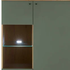 Outlet Wohnen Highboard in Graugrün und Wildeiche - Oliva