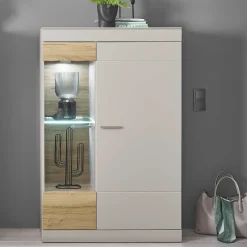 Online Wohnen Highboard in Hellgrau & Zinneiche NB - Lioscas