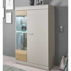 Online Wohnen Highboard in Hellgrau & Zinneiche NB - Lioscas
