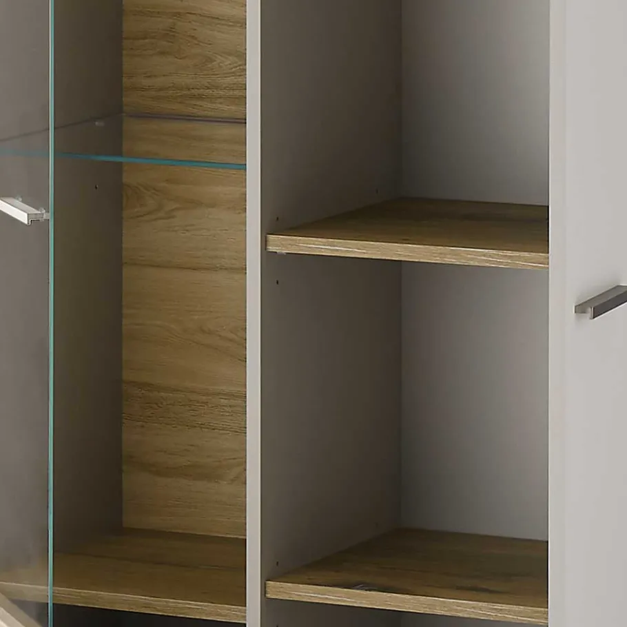 Online Wohnen Highboard in Hellgrau & Zinneiche NB - Lioscas