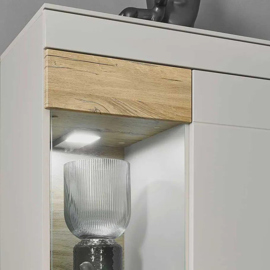 Online Wohnen Highboard in Hellgrau & Zinneiche NB - Lioscas