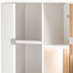 Outlet Wohnen Highboard in Weiß und Eiche Bianco - Miloris