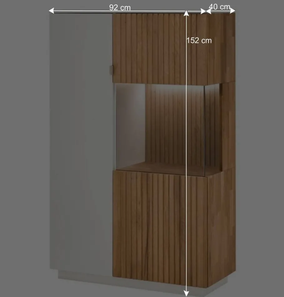Outlet Wohnen Highboard in Weiß und Eiche Bianco - Miloris
