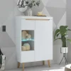 Online Wohnen Highboard mit Glas im Skandi Design - Ginko
