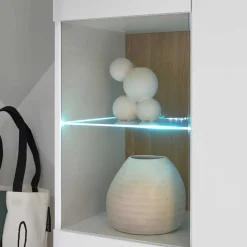 Online Wohnen Highboard mit Glas im Skandi Design - Ginko