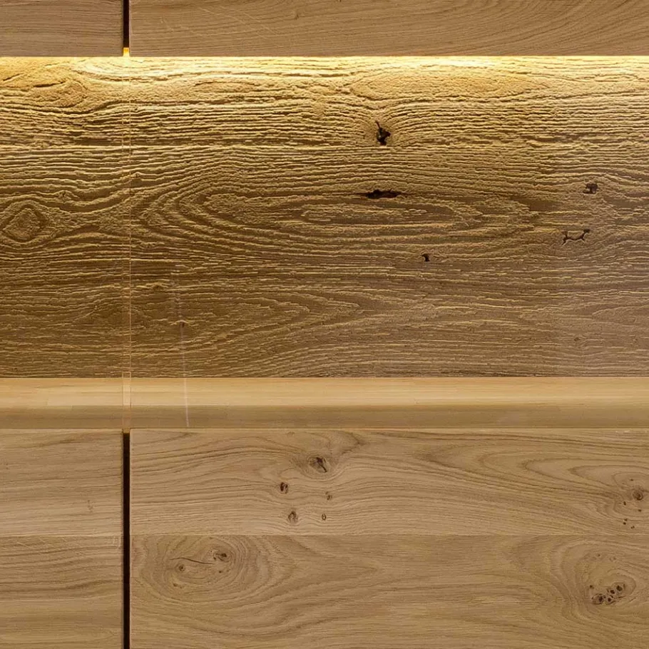 Sale Wohnen Highboard mit Glaseinsatz aus Wildeiche massiv - Millena