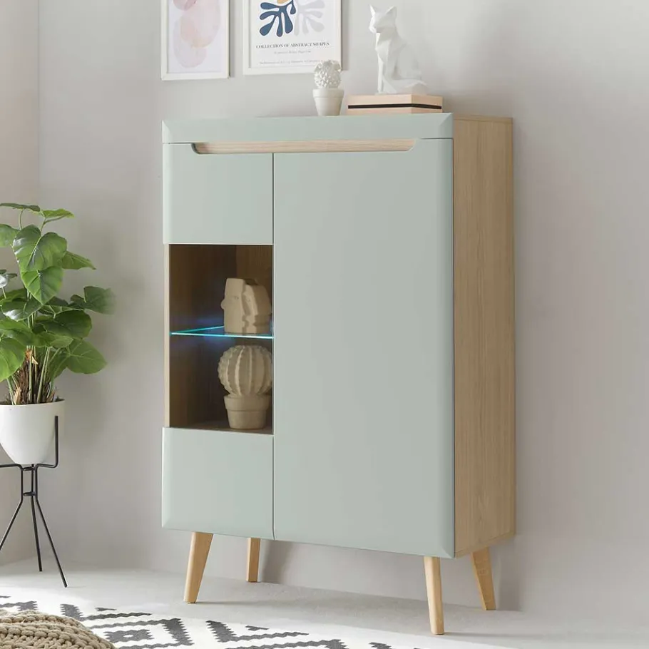 Clearance Wohnen Highboard mit Glaseinsatz - Armina
