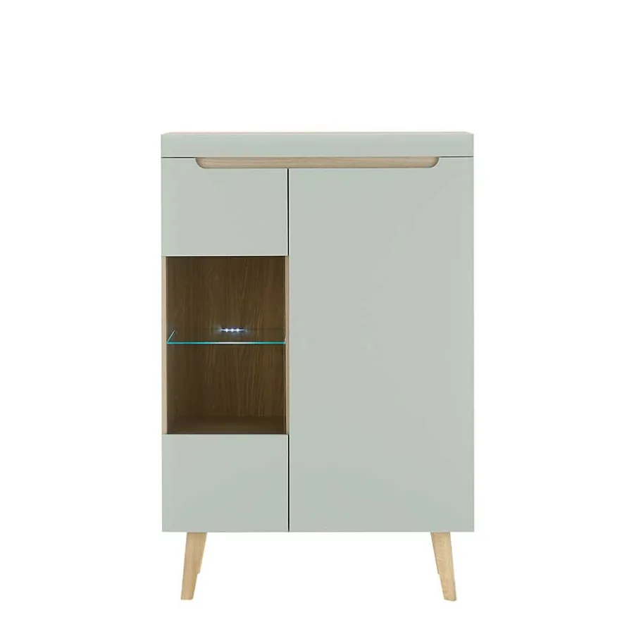 Clearance Wohnen Highboard mit Glaseinsatz - Armina