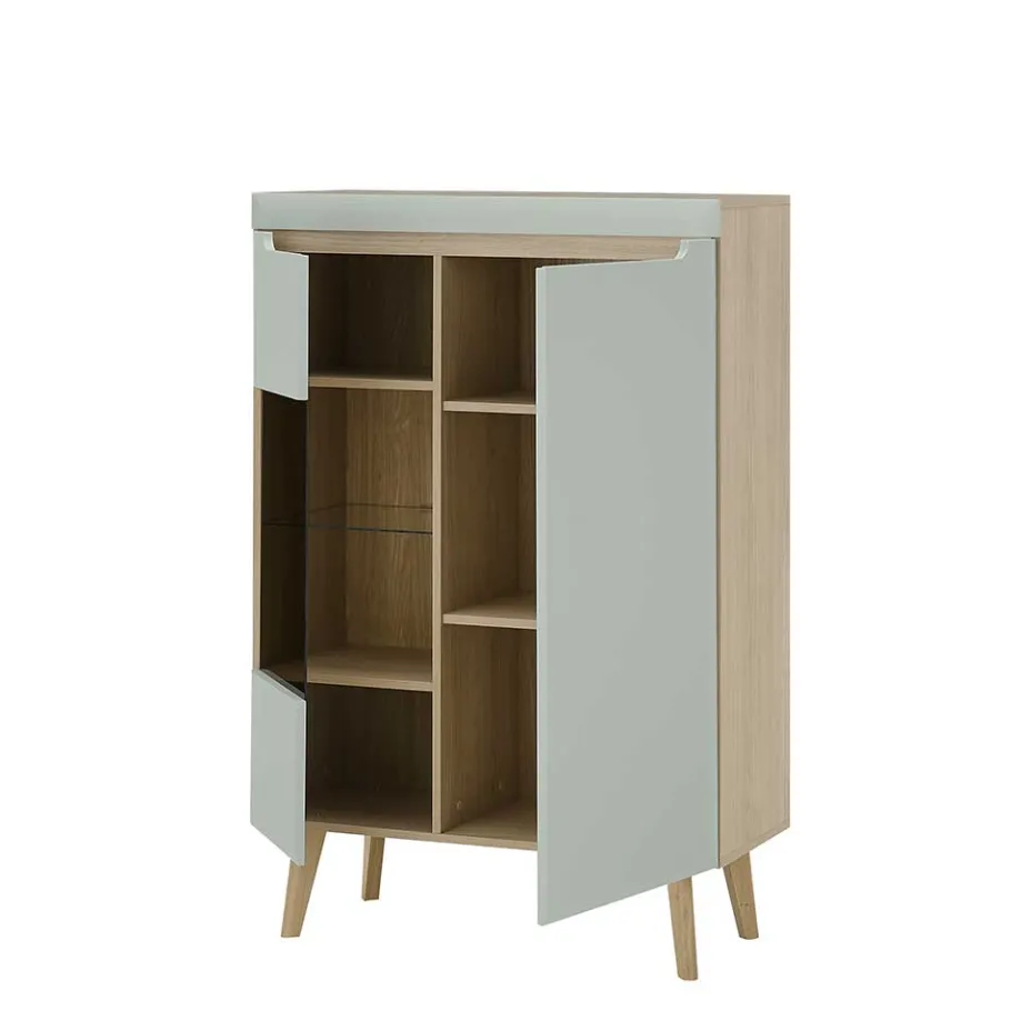 Clearance Wohnen Highboard mit Glaseinsatz - Armina