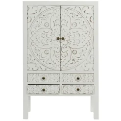 Outlet Wohnen Highboard mit Ornament Muster Front - Acacio