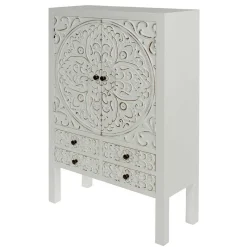 Outlet Wohnen Highboard mit Ornament Muster Front - Acacio