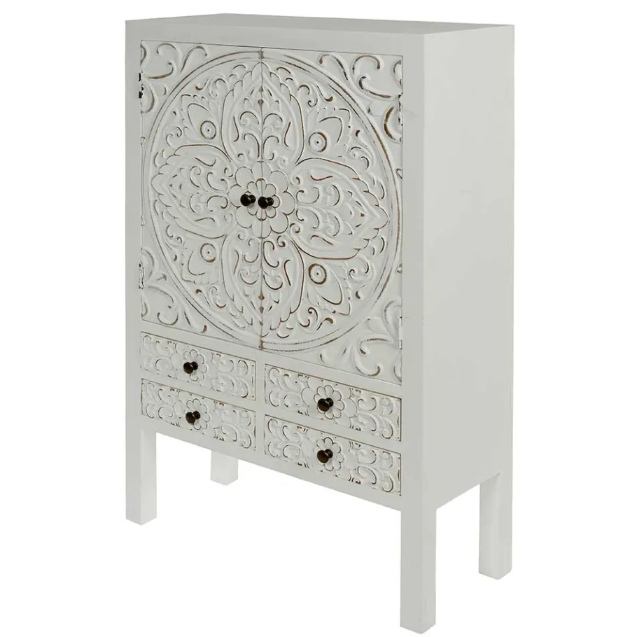 Outlet Wohnen Highboard mit Ornament Muster Front - Acacio