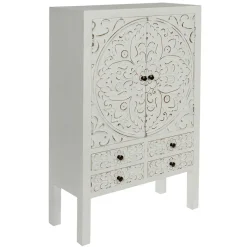Outlet Wohnen Highboard mit Ornament Muster Front - Acacio