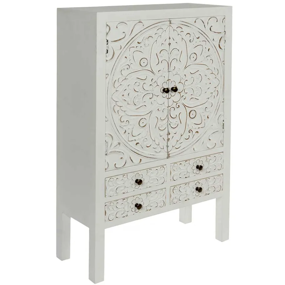 Outlet Wohnen Highboard mit Ornament Muster Front - Acacio