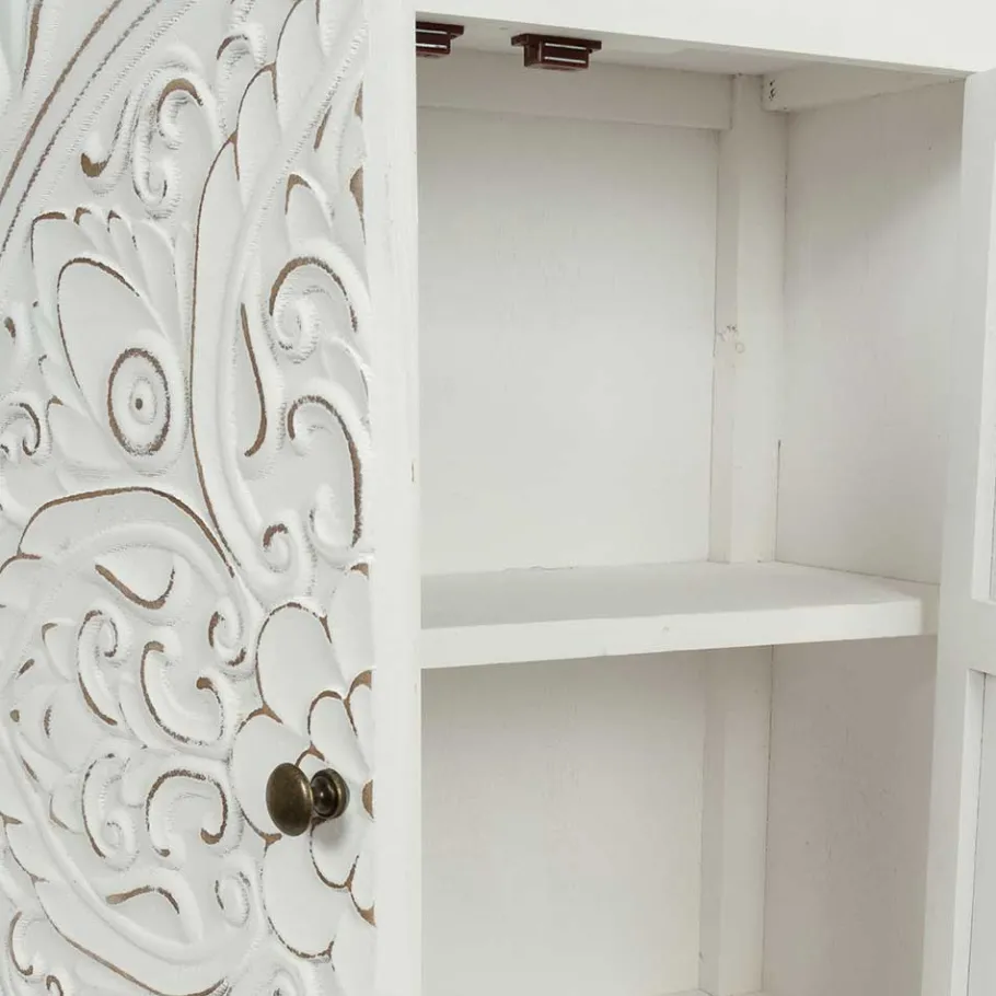 Outlet Wohnen Highboard mit Ornament Muster Front - Acacio