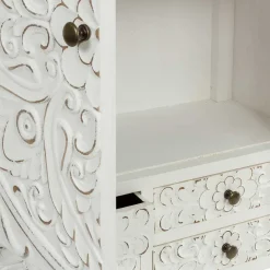 Outlet Wohnen Highboard mit Ornament Muster Front - Acacio