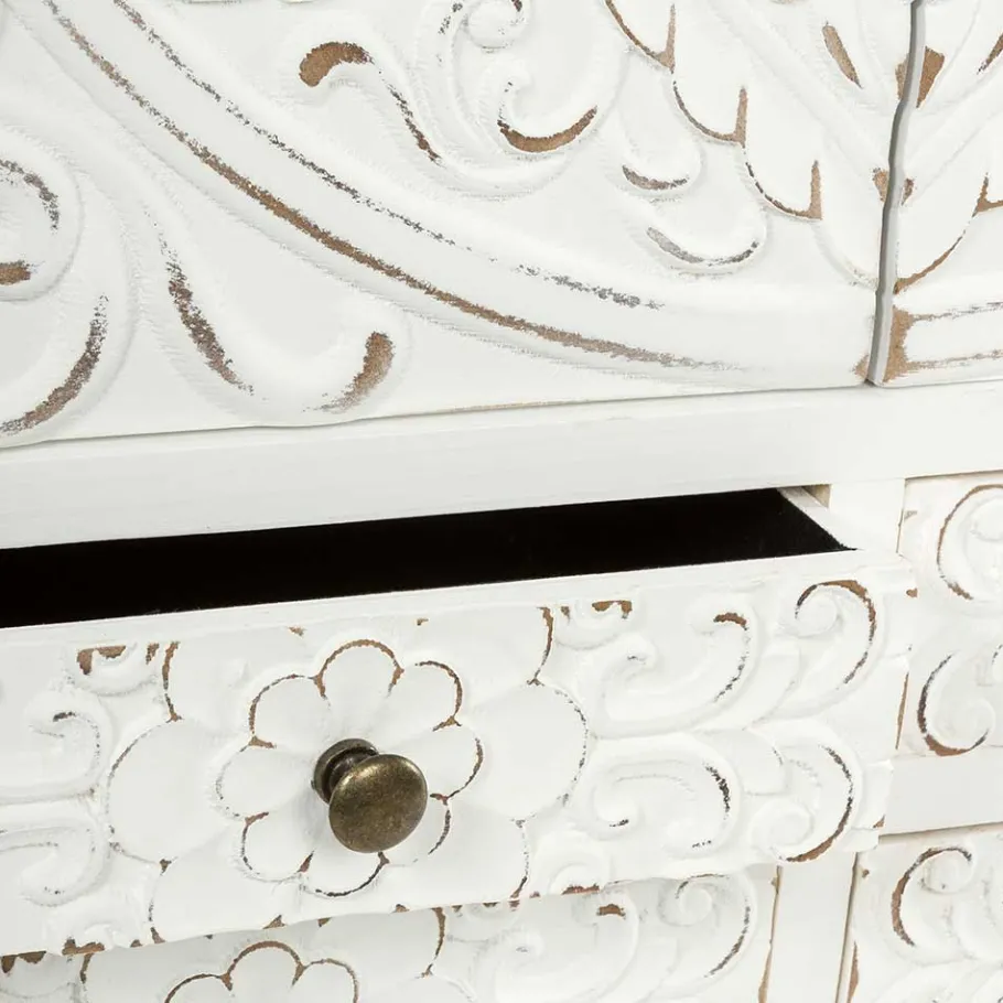 Outlet Wohnen Highboard mit Ornament Muster Front - Acacio