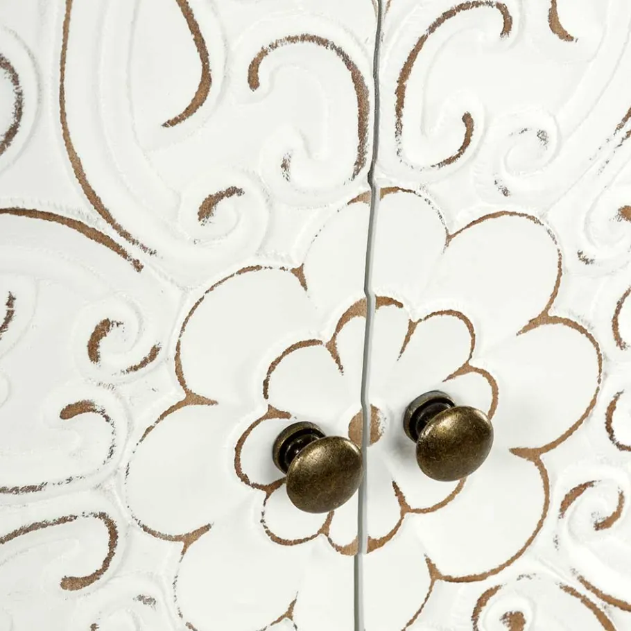 Outlet Wohnen Highboard mit Ornament Muster Front - Acacio