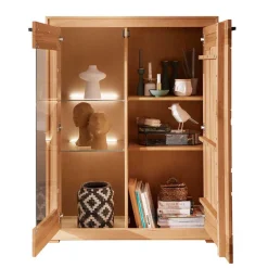 Best Wohnen Highboard Vitrine aus Kernbuche Massivholz - Sarosca