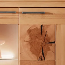 Best Wohnen Highboard Vitrine aus Kernbuche Massivholz - Sarosca