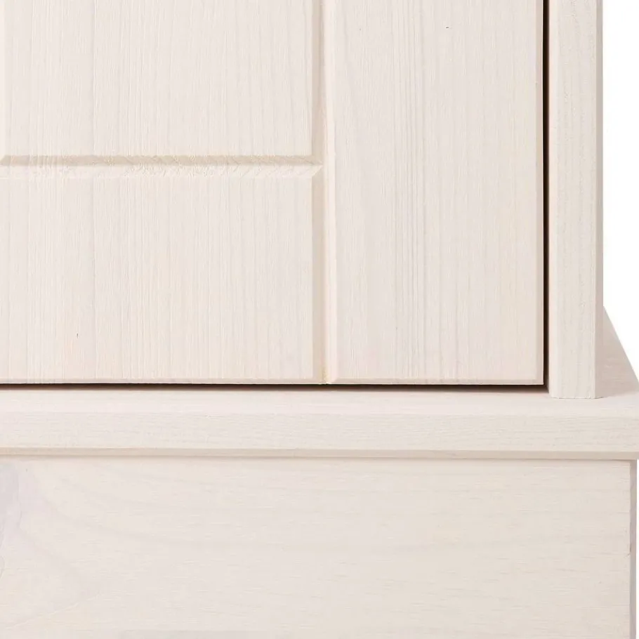 Sale Wohnen Highboard Vitrine in Weiß und Kiefer Honig - Zentra