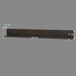Clearance Wohnen Hängeboard in Anthrazit und Eiche Dunkel - Mundo