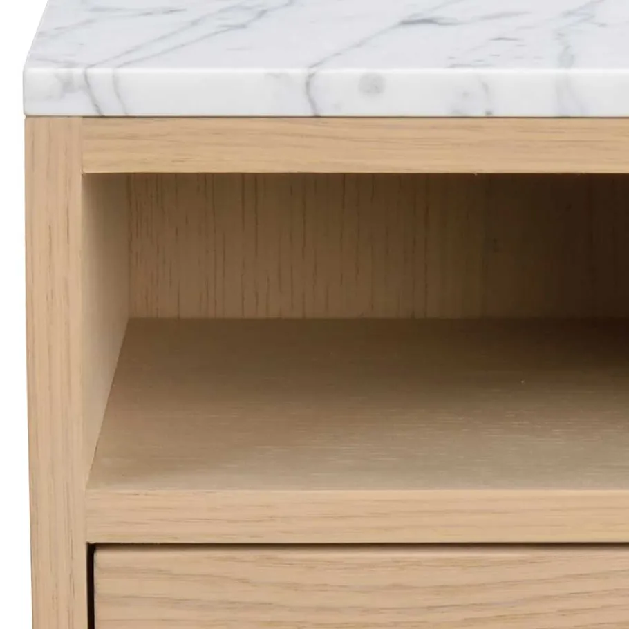 Clearance Wohnen Hänge-Nachtkommode in Eiche White Wash - Loppa