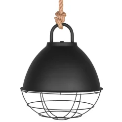 New Wohnen Hängende Industrial Lampe in Schwarz Metall - Rock