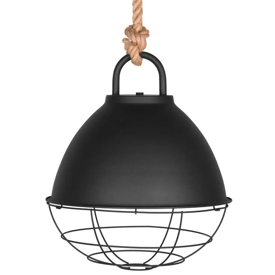 New Wohnen Hängende Industrial Lampe in Schwarz Metall - Rock