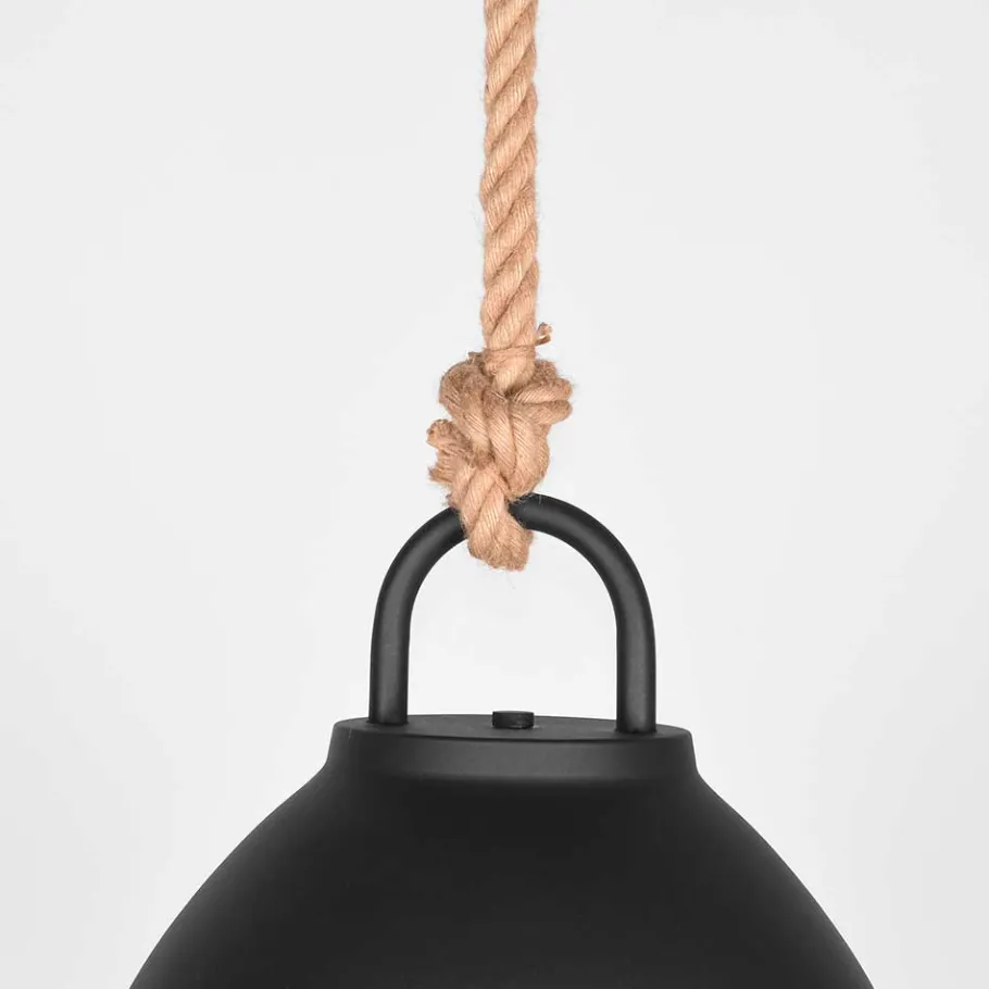 New Wohnen Hängende Industrial Lampe in Schwarz Metall - Rock